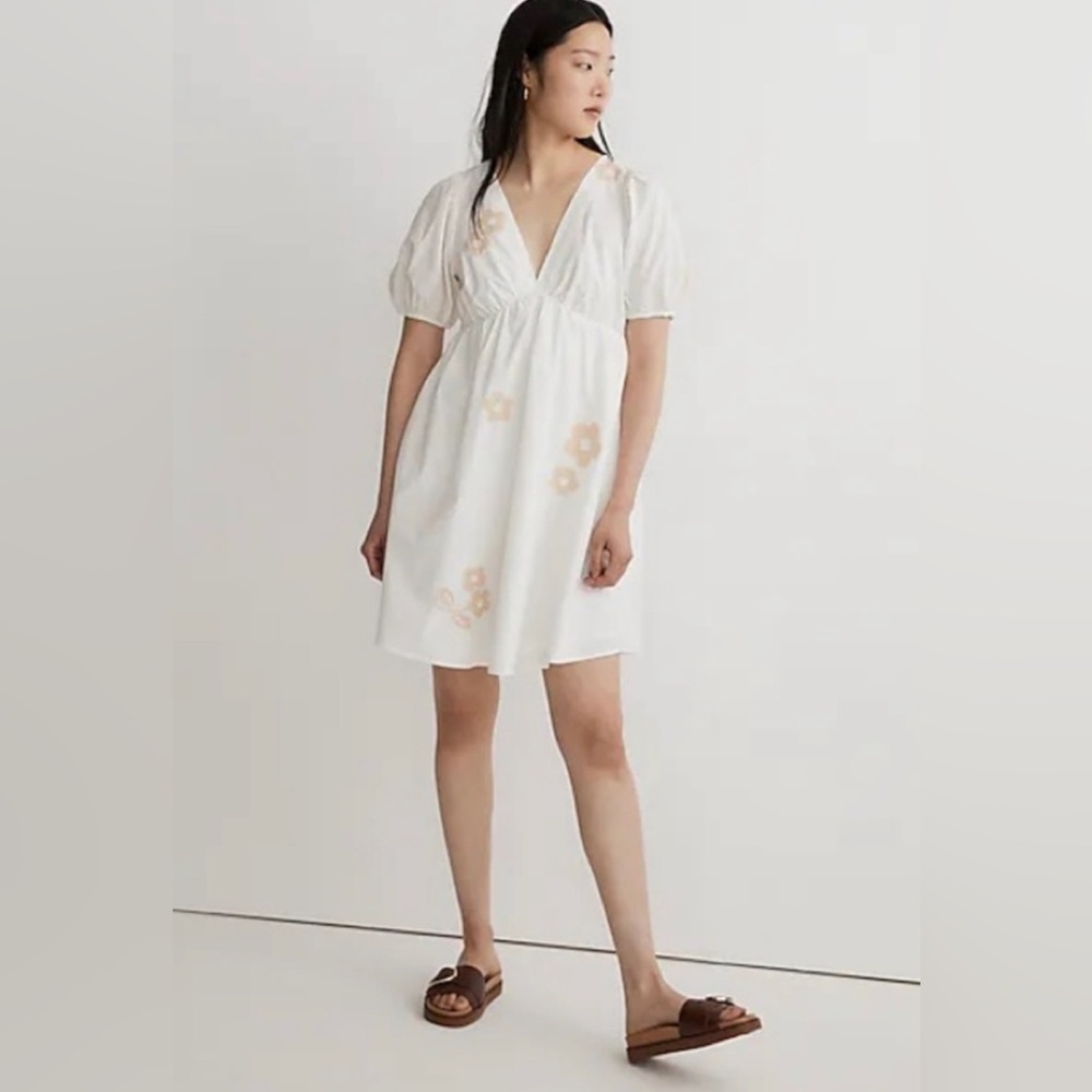 Women’s White Madewell Annamarie Mini Dress sz 4 NL107